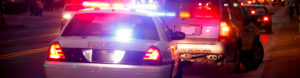 Officer pulling over driver under suspicion of DUI
